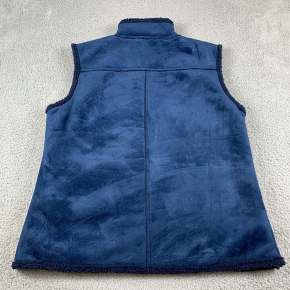 Red River Vest Womens 2X Blue Faux Suede Aztec Southwest Lined Heavyweight Zip - Picture 4 of 13